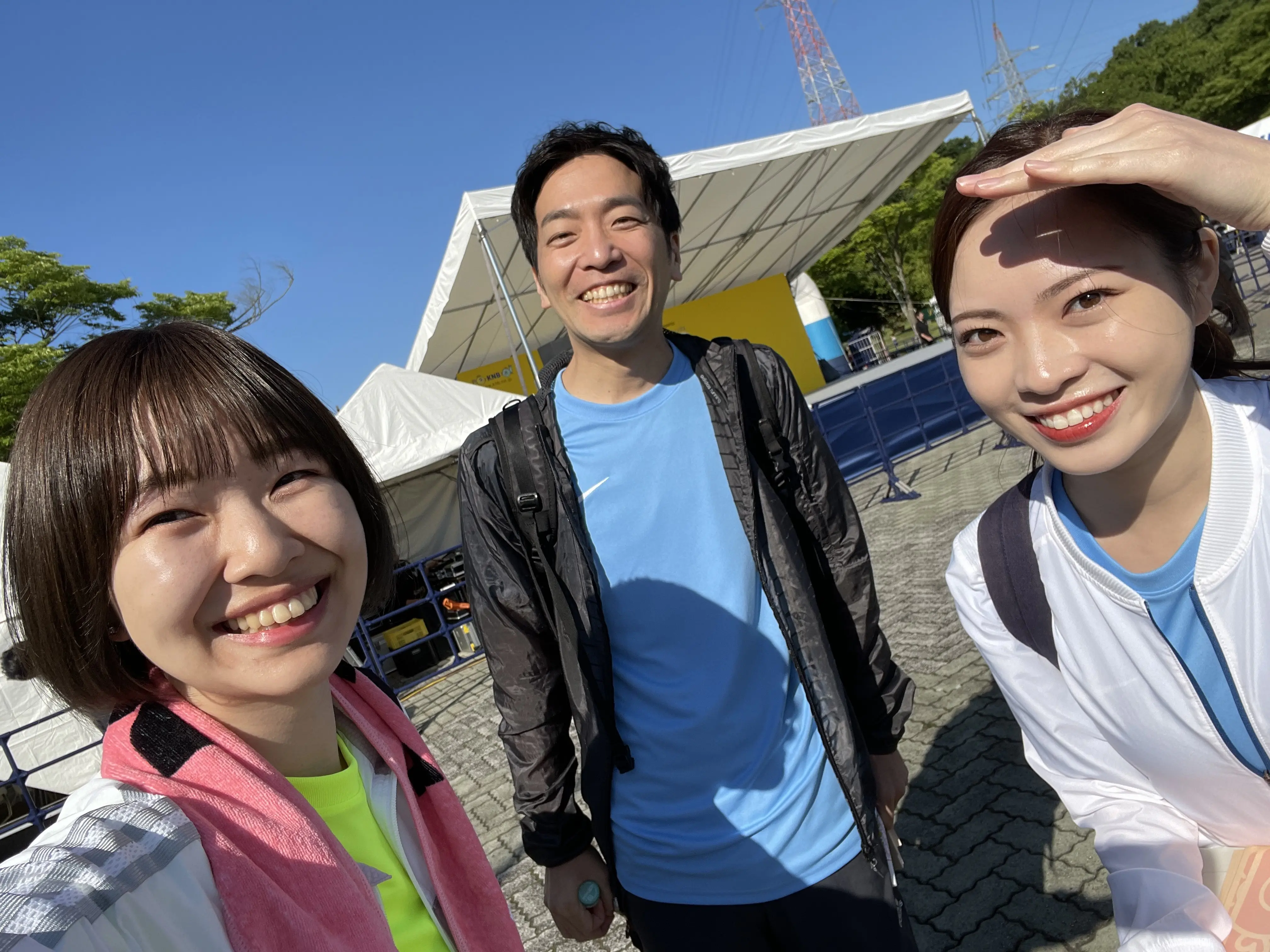 一緒に担当した森本アナウンサー、平アナウンサーと