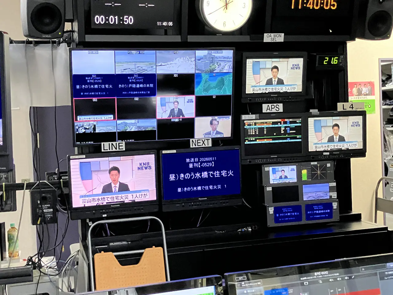 2つのニュース・告知・天気予報を担当しました。