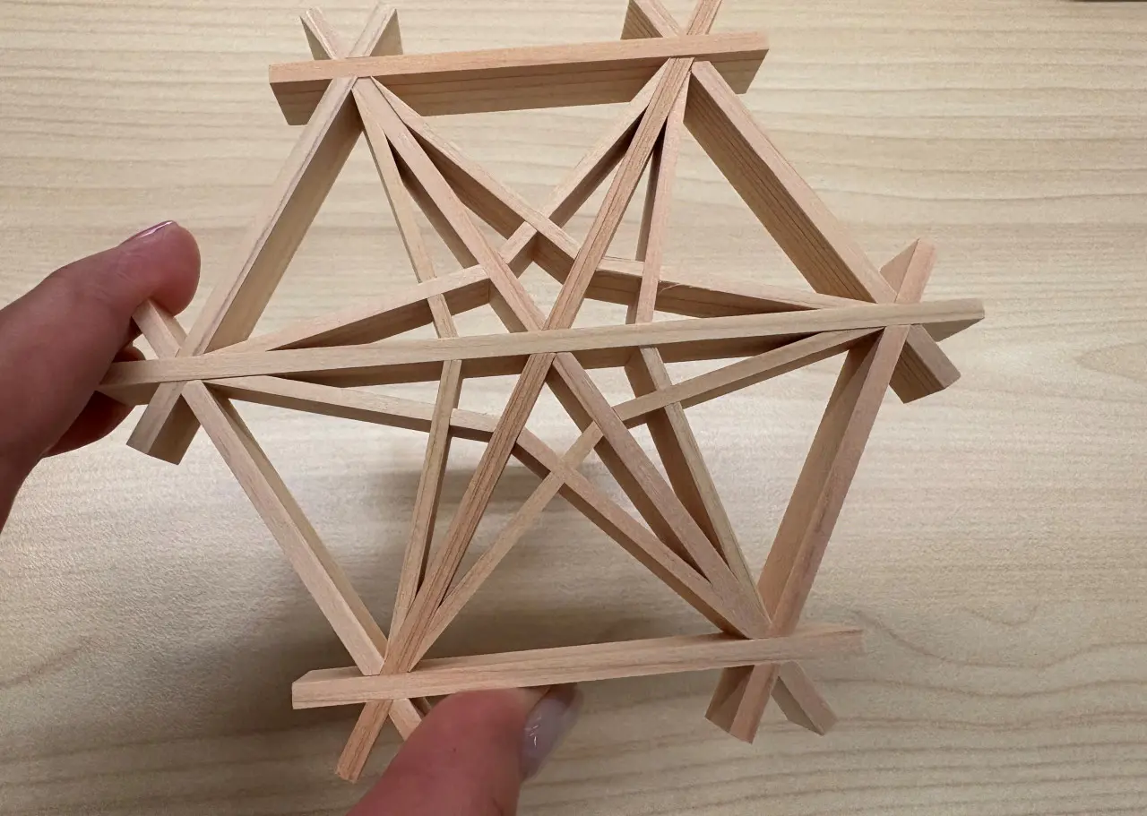 職人さんのアドバイスを受けて私が作った組子細工！