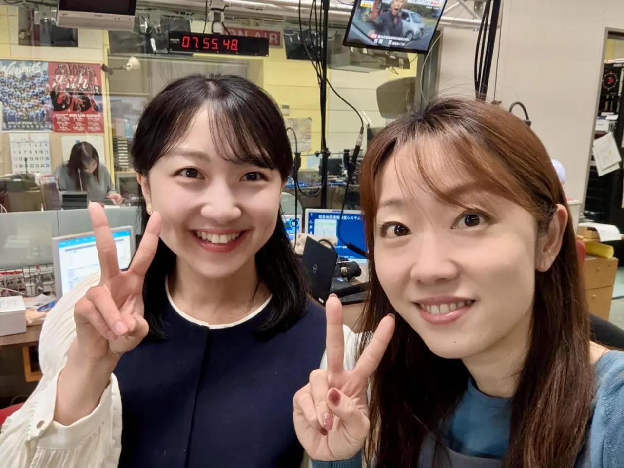 本番前に柳川明子アナウンサーと！