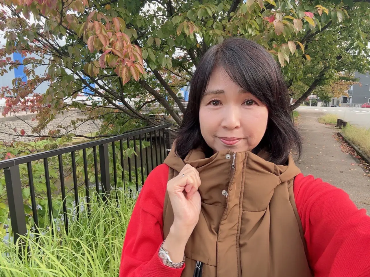 この秋、初のダウンベスト　でもまだ寒い