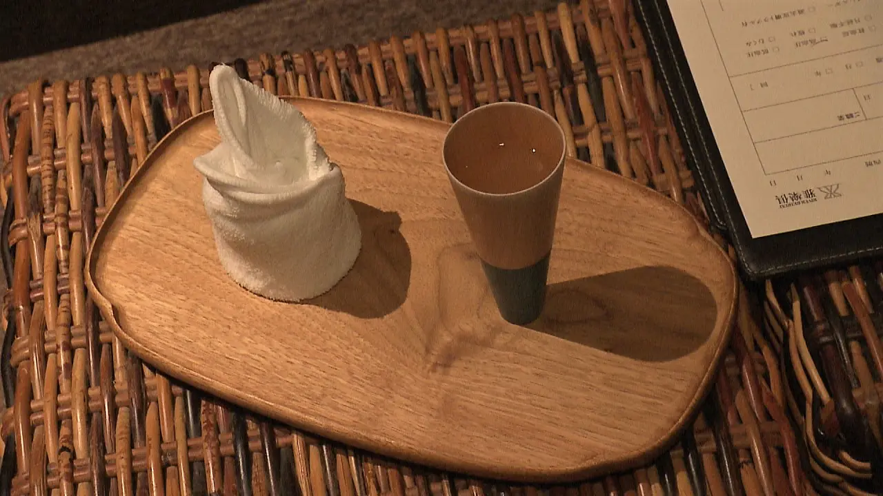 ウエルカムドリンクのショウガのホットドリンク