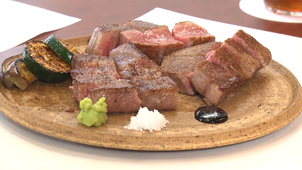 氷見牛のステーキ3種盛