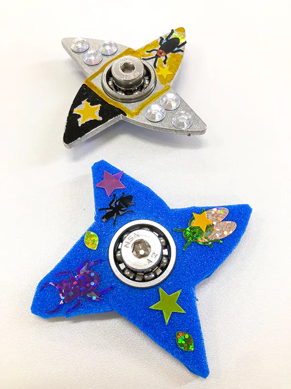 ぷー
ハンドスピナーを作るのが楽しかったです。シールを貼ったり色を塗ったりして、かっこいいハンドスピナーに仕上がってうれしいです。