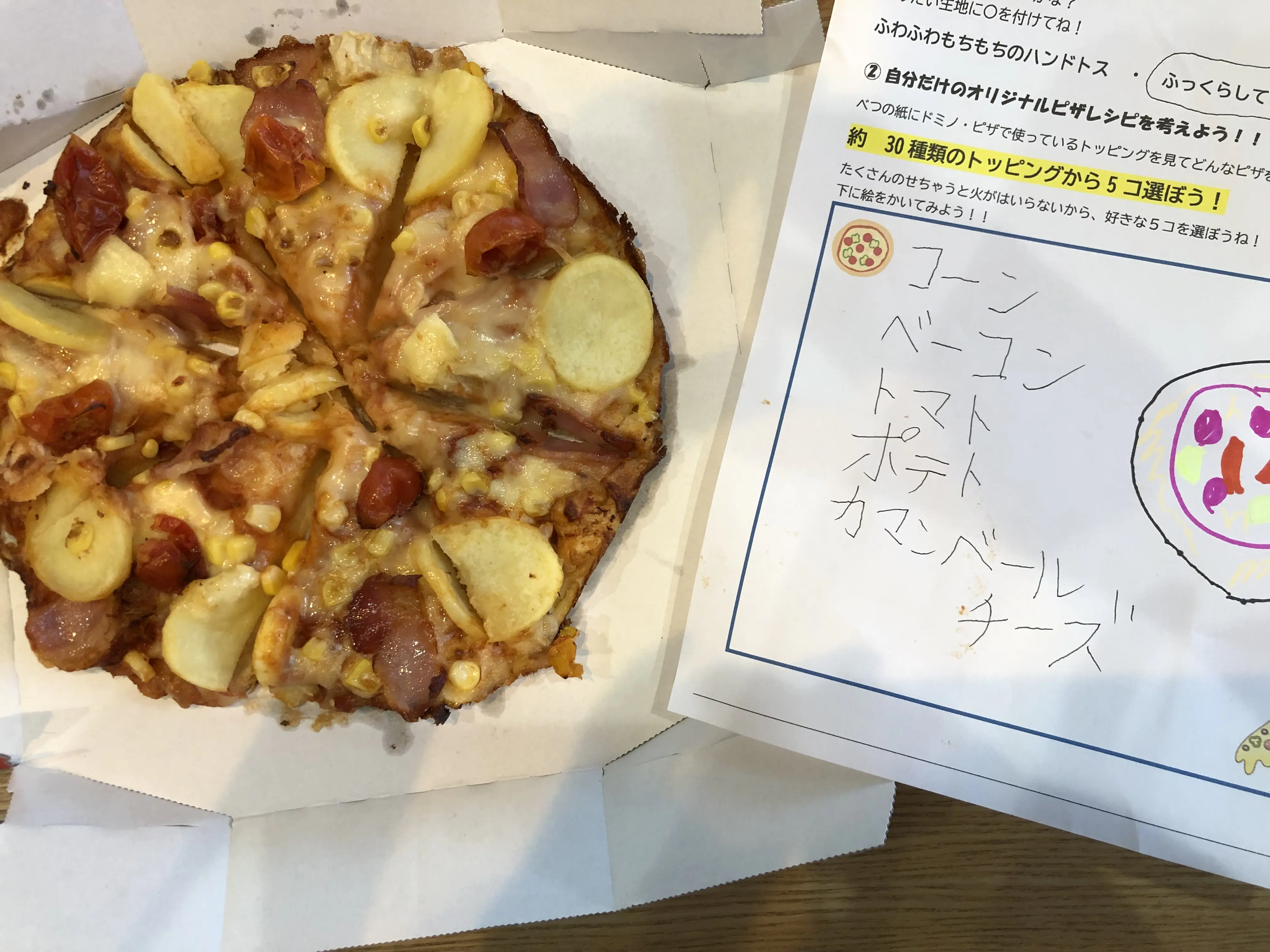 いーまる
きじをのばすのがむずかしかったけど、自分でかんがえたピザをつくることができて、うれしかったです。きじをおいてあるれいぞうこが、すずしくてたのしかったです。