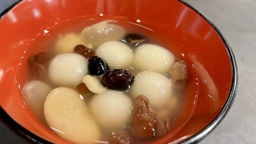 甘納豆と白玉のぜんざい【まめぼう豆instagramより】