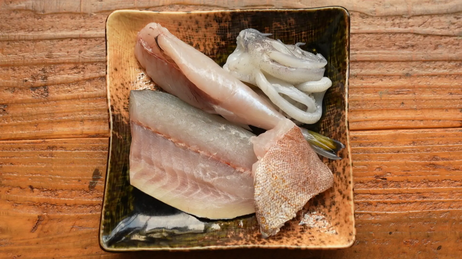 今回使用した魚（キジハタ・アイゴ・フグ・アオリイカのゲソ）