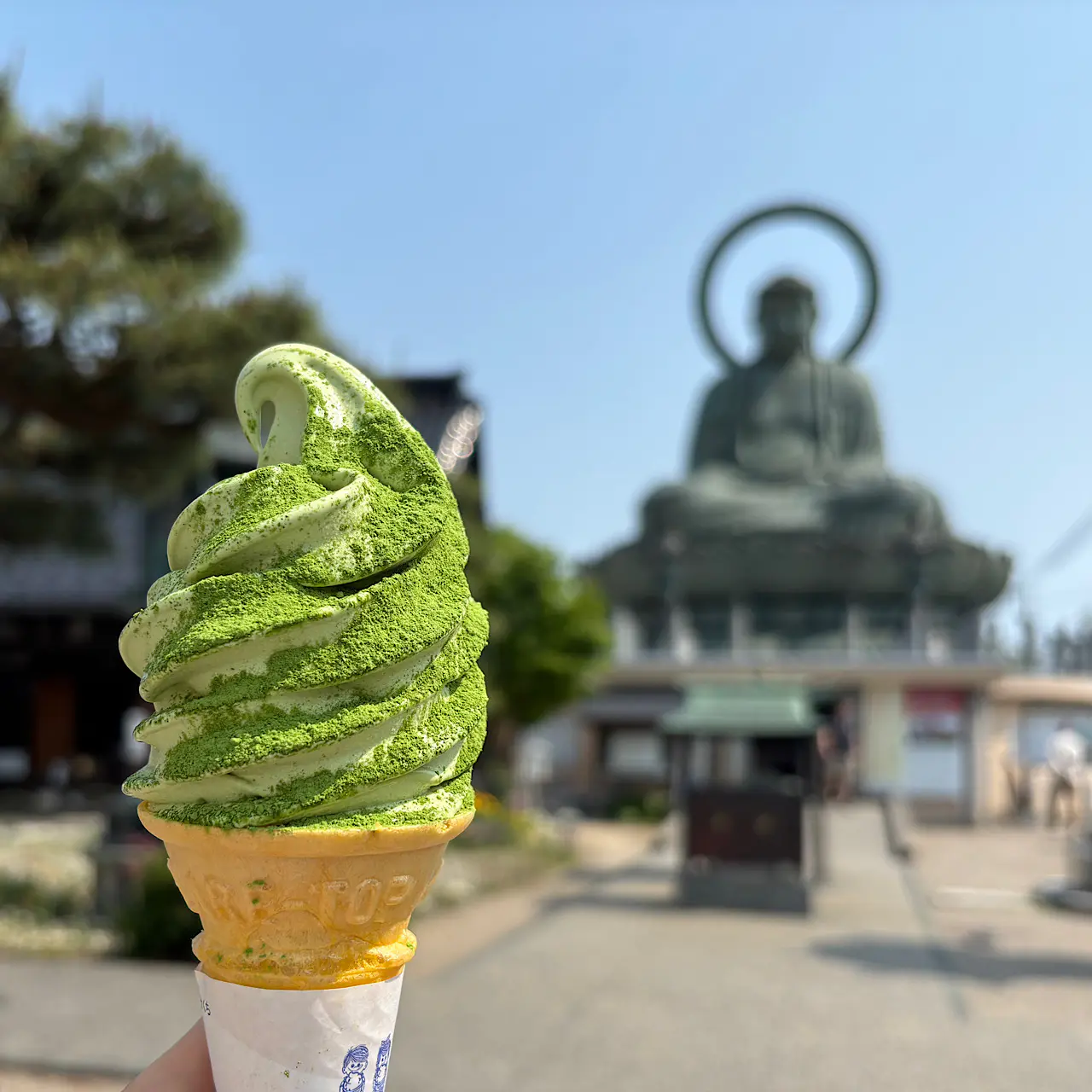 石臼挽きの抹茶とソフトクリームの相性抜群! 高岡大仏のそばで創業90年 